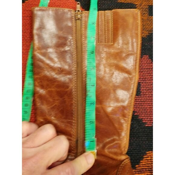 Vintage Steve Madden Brown Leather Heeled Mid-Calf Boots Size 8.5 B - Picture 12 of 14